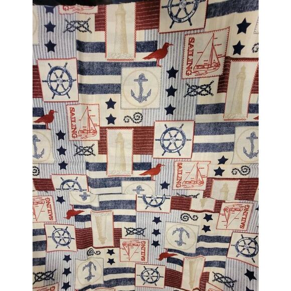 Nautical Anchors Ships Wheel Light House Cotton Fabric 30 Inches New - Picture 1 of 2